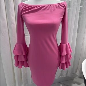 SHEIN Pink Long Sleeve Dress